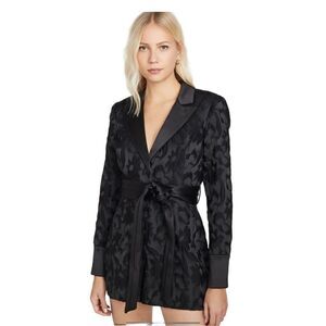 Alexis Ashling Romper Long Sleeves Women's Black Floral Jacquard Size XS